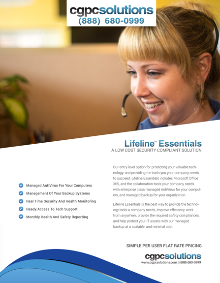 Lifeline Essentials by CGPC Solutions is an affordable, and scalable IT management solution